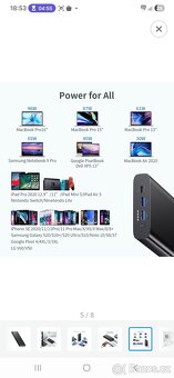 Výkonná 100W powerbanka ChoeTech 26800mAh pro notebooky/Mac - 6