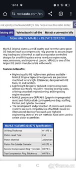 Nové písty Chevrolet SBC 350 - Mahle - 6