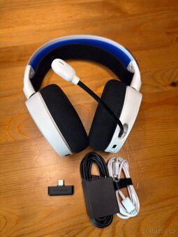 Herní bezdrátová sluchátka SteelSeries Arctis 7P+ White. - 6