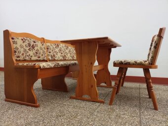 Jídelní set, rustikální nábytek, lavice, židle, stůl - 6