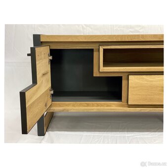 Komoda z masivu Metalo – dub, LED, 170 cm - 6