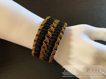 PARACORD náramek (19 cm) gold - black - 6