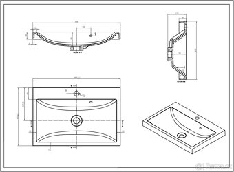 KOUPELNOVÁ SKŘÍŇKA S UMYVADLEM NATUREL SAT CUBE WAY 60X40 CM - 6