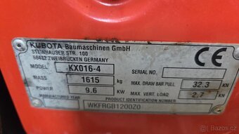 Prodám minibagr Kubota KX 16 - 6
