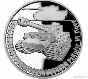 Obrněná technika - PzKpfw VI Tiger proof, stříbrná mince - 6