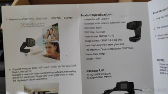Prodám Webovou kameru 1080P Full HD USB s mikrofonem USB Plu - 6