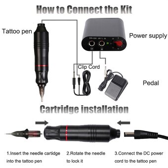 KOMPLETNÍ TETOVACÍ SADA TATTOO SET ROTAČNÍ STROJEK - 6