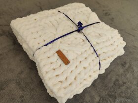 Pletená dětská deka smetanová - 6