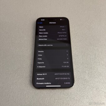 iPhone 15 Pro 128GB jako nový, natural titan, 100% baterie - 6