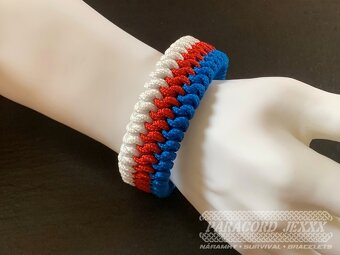 Paracord náramek (21 cm) Czech Tricolor - 6