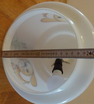 Retro dětský lustr se psem – skleněné stínidlo, 70.–80. léta - 6