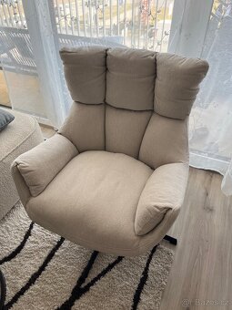 Otočné křeslo Odette - krémové - 6