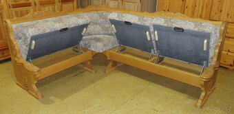 Rustikální rohová lavice + stůl + 2 židle - masiv ( Dub ) - 6