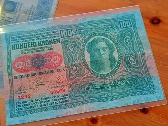 Bankovky Rakousko-Uherska(1000, 100, 50, 20, 10, 2,1 koruna) - 6