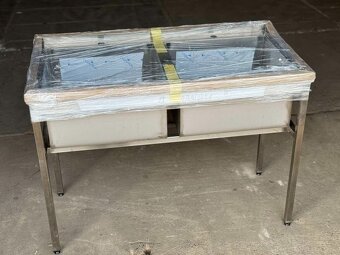 Nerezový dvojdřez -GASTRO mycí stůl (rozměry 100cm-140cm) - 6