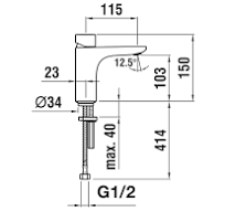 umyvadlová baterie LAUFEN City Plus Zero - 6