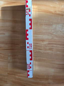 Dřevěná nivelační - geodetická lať - 2 m - 6