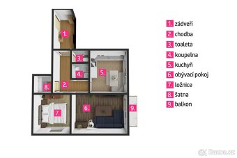 Prodej bytu 2+1, 57 m2 - Znojmo, ev.č. 00252 - 6