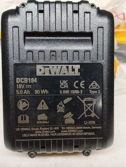 Nové Aku baterie DEWALT XR Li-Ion 18V 5Ah DCB184 - 6