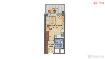 1+kk 25,5m + 6,4m lodžie - 6