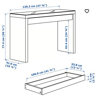 Toaletní stolek Ikea Malm - 6