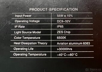 Autožárovky ZES LED HB3, bílá 6500K, 5000lm, 9-32V, 55W - 6