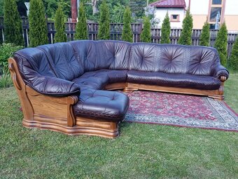 XXL Rustikální kožená rohová sedací souprava . - 6