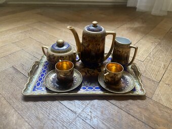 Čajový servis - porcelánový pozlacený - 6