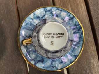 Znač.československý ručně vyráběný malovaný zlacený porcelán - 6