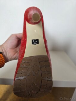 Červené kozačky na platformě vel.42 - 6