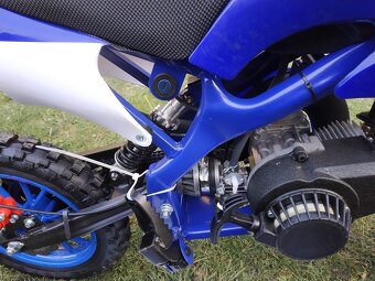 Nová benzínová dětská minikroska modrá 49ccm 10"kola - 6