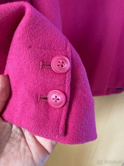 Tommy Hilfiger vlněný teplý kabát XXL růžová barva hot pink - 6