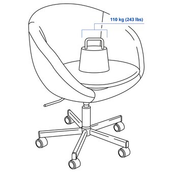 Otočná židle kožená bílá, zn. IKEA - 6