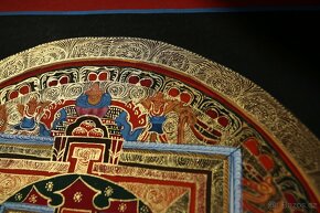 Ručně malovaná tibetská mandala thangka z Indie 2 - 6