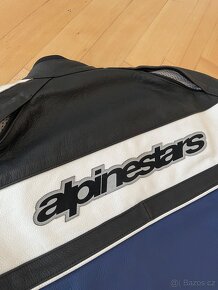 Alpine Stars Black, White, and Blue Leather Jacket Unisex - 6