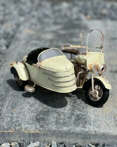 Plechový model - Motocykl se sajdkárou dárek pro muže - 6