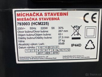 Prodám novou stavební míchačku M.A.T. - 6
