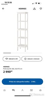 Hezký bílý koupelnový regál IKEA HEMNES - 6