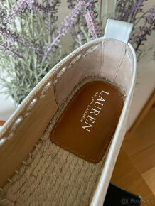 Nové bílé kožené nazouvací polobotky loafers Ralph Lauren 40 - 6