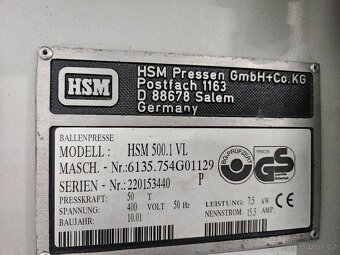 Paketovací lis / lis na papír - lis na odpad HSM 500.1 VL - 6