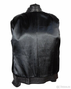 Kožená měkká dámská černá bunda DERI vel. L - 6