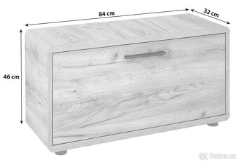 Šatní panel s lavicí FONTANA - barva dub - 6