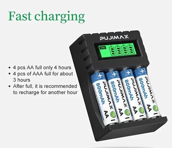 PUJIMAX® nabíječka baterií 4 x AA/AAA - NOVÁ - 6
