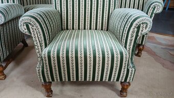 Starožitná masivní sedací souprava 3+1+1 TOP STAV - 6