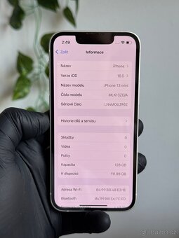 iPhone 13 mini 128GB bílý - 100% baterie - 6