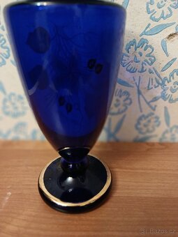 Modrá skleněná váza - 6