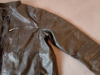 Bunda PU kůže jemná koženka - 6