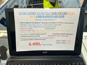 ACER ASPIRE E1-522 15,6"/SSD 240 GB/RAM 8GB/4JÁDRO - 6