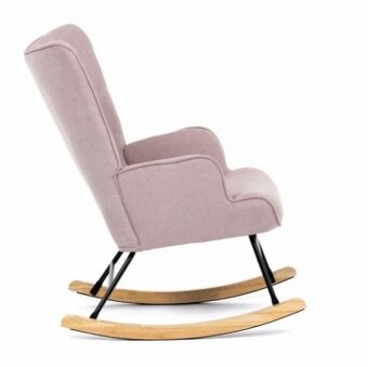 Houpací křeslo 371 s látkovým potahem v zelené, hnědé a růžo - 6