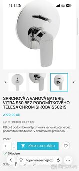 Sprchová a vanová baterie VitrA S50 bez podomítkového tělesa - 6